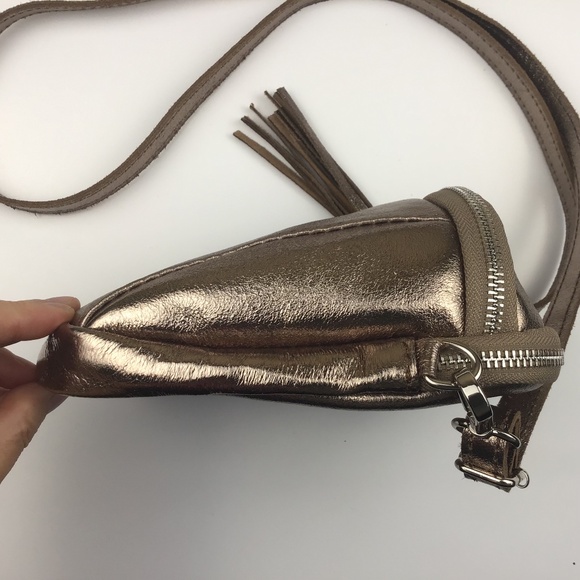 NWOT Borse in Pelle Italian Leather Gold Bag - Picture 7 of 16